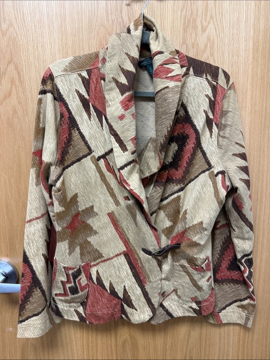 Ralph Lauren Jackets & Blazers - Ralph Lauren 100% Cotton Southwestern-Pattern Shawl Collar Blazer